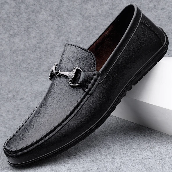 Deri Erkek Loafer Ayakkabı (Siyah)