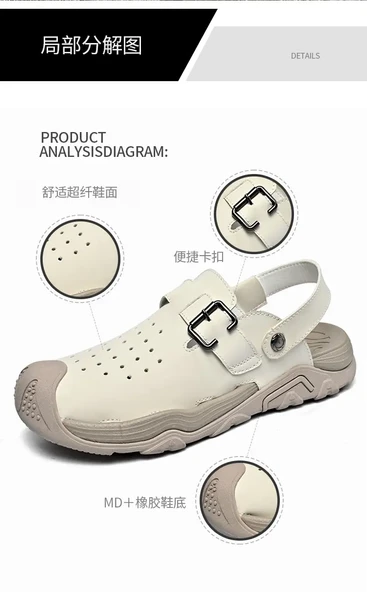 Erkek Yazlık Deri Sandalet (Haki Yeşili) - Resim 9