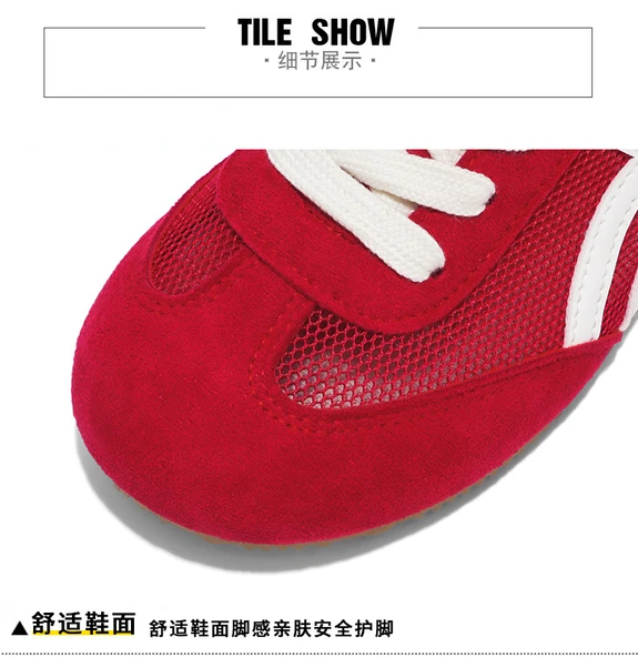 Kadın Yazlık Fileli Günlük Ayakkabı (Kırmızı-2) - Resim 9