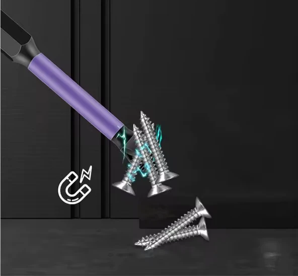 Profesyonel Manyetik Kaymaz Darbe Uçlu Çapraz Tornavida 150/90/70/65/50mm/Ts - 3