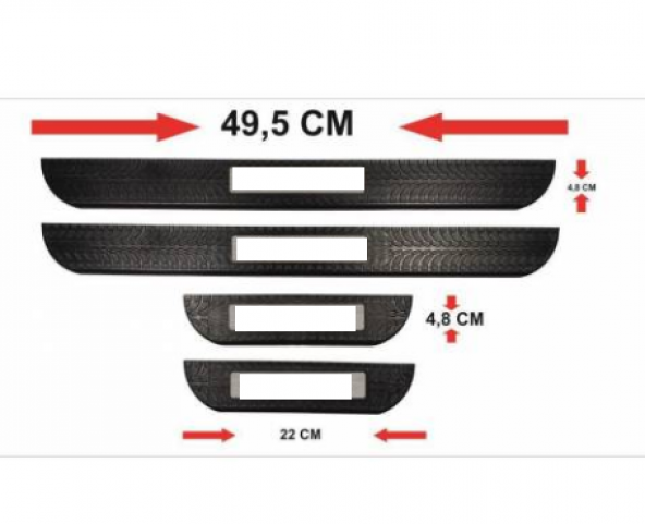Kapı Eşik Çıtası Volkswagen UYUMLU ABS Soft Touch 4lü Set - 3