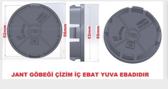 Jant Göbeğİ Daimler 56/52 (52mm Yuva) 4lü Plasto Damla MAVİ - 2