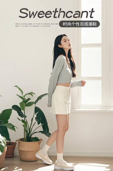 Kadın Günlük Slip-On Loafer Ayakkabı (Bej) - 10