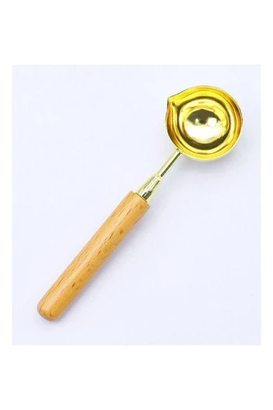 Mum Mühürü Eritme Kaşığı Çinko Alaşım Kayın Sap Özel Tasarım ürün görseli