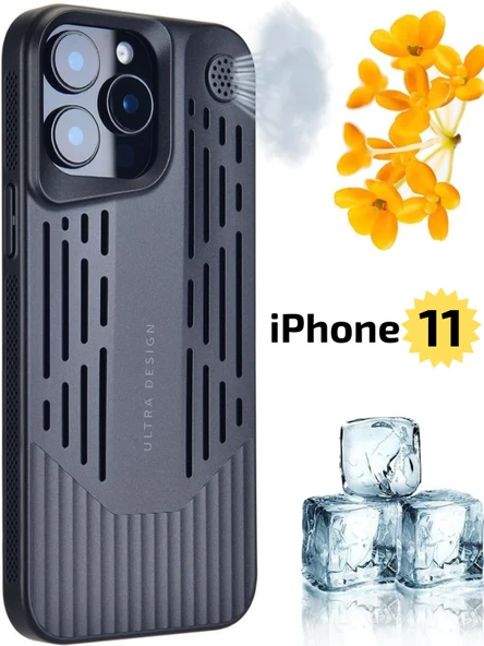 iPhone 11 Lüks Kokulu Telefon Kılıfı Ultra Design & Darbeye Dayanıklı Şık Premium Kılıf ( Siyah )