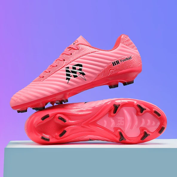 Unisex Krampon Futbol Ayakkabısı - Uzun/Kısa Çim Saha (Karpuz Kırmızısı)