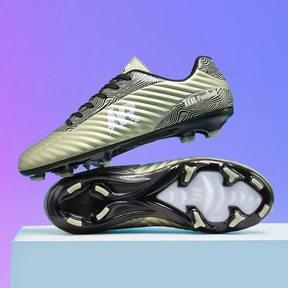 Unisex Krampon Futbol Ayakkabısı - Uzun/Kısa Çim Saha (Lapis Siyahı)