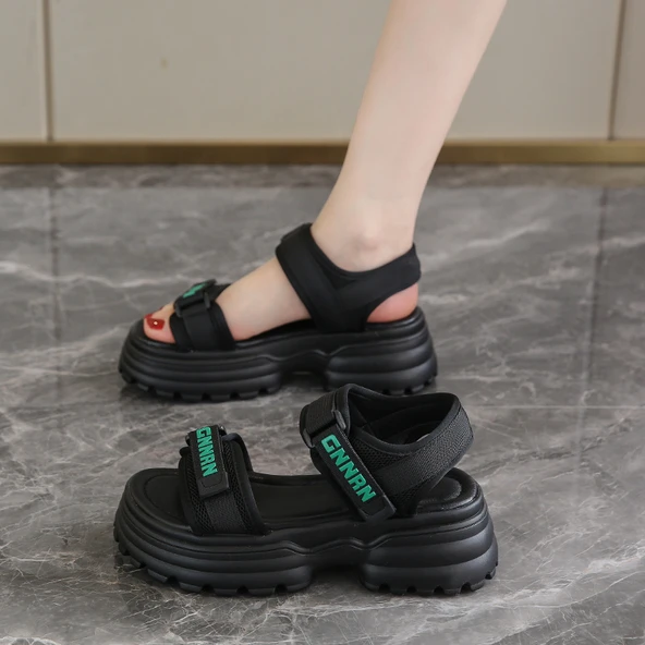 Kadın Platform Sandalet (Yeşil)