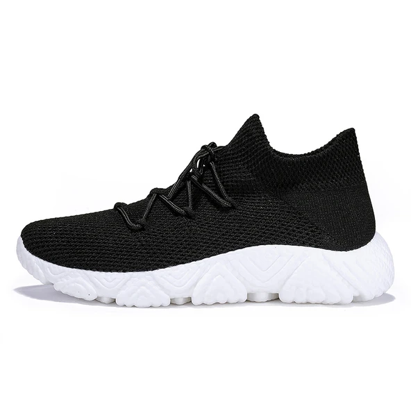 Unisex Örme Spor Ayakkabı (Siyah - Beyaz)