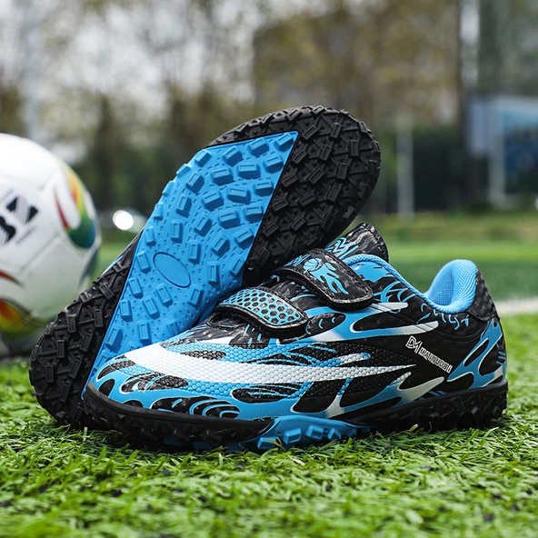 Unisex Çocuk Kramponlu Futbol Ayakkabısı (Gök Mavisi)