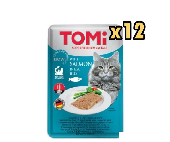 Tomi Pate Somon ve Yumurtalı Yetişkin Kedi Konservesi 100gr x 12 Adet
