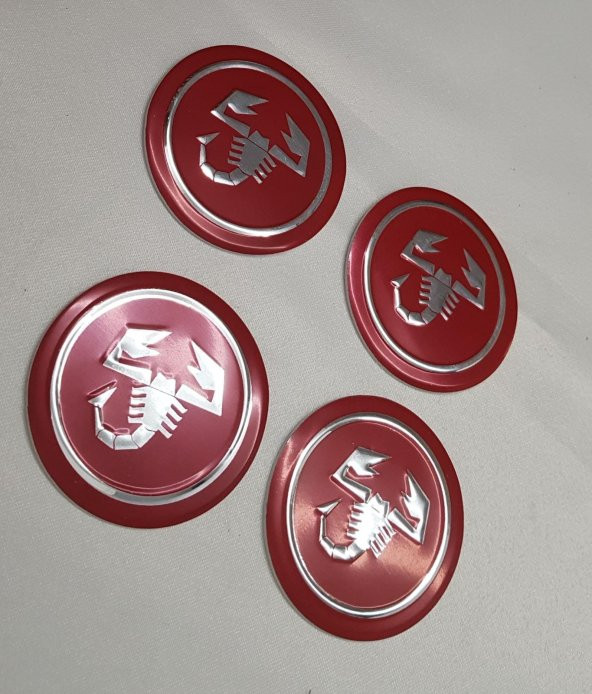 Jant Göbeği Arma Akrep Scorpion 60mm KIRMIZI 4lü set Orjinal Tip