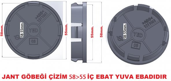 Jant Göbeği Akrep 58/55 55mm YUVA Scorpion 4LÜ SET KIRMIZI - 2