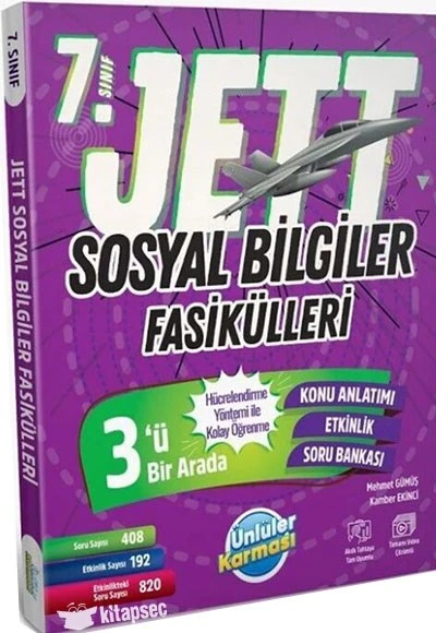 7. Sınıf Sosyal Bilgiler JETT Soru Fasikülleri Ünlüler Yayınları