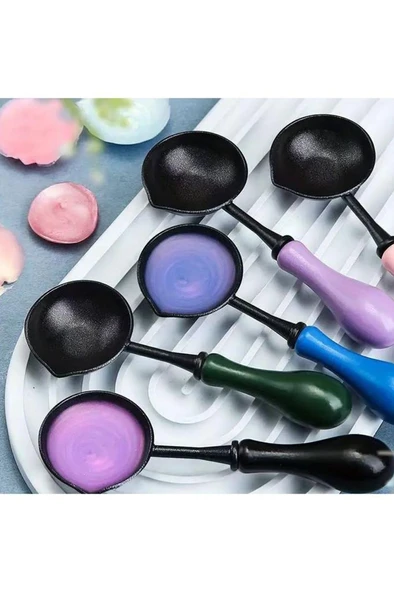 Mum Mühürü Eritme Kaşığı Yapışmaz Teflon  Kolay Temizlik Renkli Sap ürün görseli