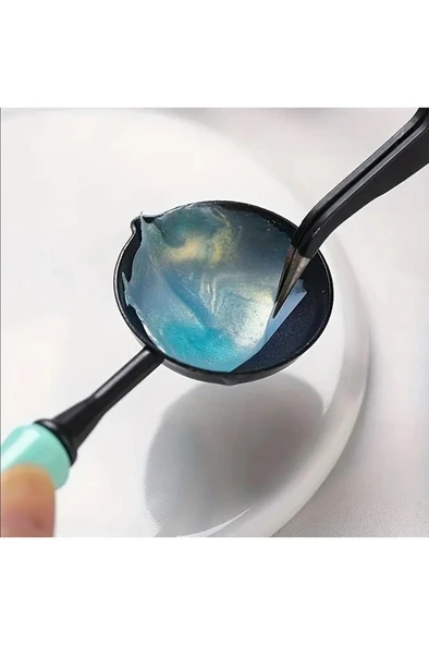 Mum Mühürü Eritme Kaşığı Yapışmaz Teflon  Kolay Temizlik Renkli Sap - Resim 12