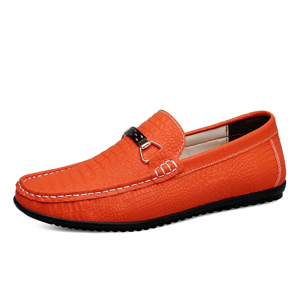 Erkek Deri Loafer Ayakkabı (Turuncu)