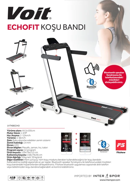 ECHO FIT KATLANABİLİR KOLAY KURULUM KOŞU BANDI(81 İLDE TEKNİK SERVİS HİZMETİ) - 5