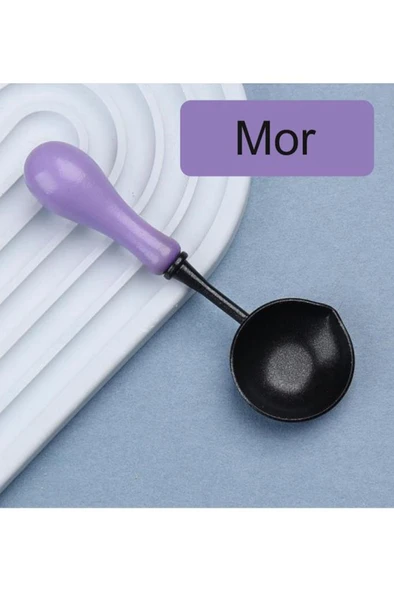 Mum Mühürü Eritme Kaşığı Yapışmaz Teflon  Kolay Temizlik Renkli Sap - Resim 10