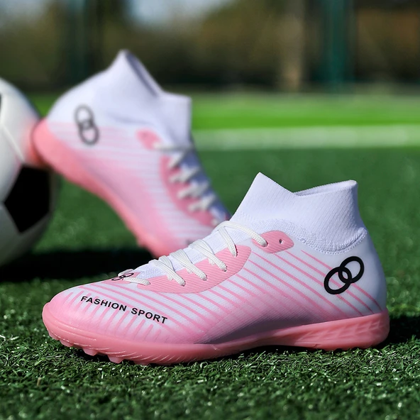 Unisex Dikişsiz Futbol Ayakkabısı (Pembe)