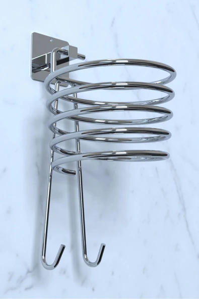 Yapışkanlı Gümüş Fön Makinesi Askısı Saç Kurutma Makinesi Tutacağı YK-710 - Resim 3