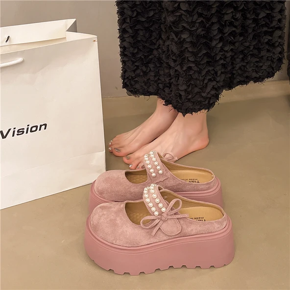 Kadın Platform Loafer Terlik (Pembe)