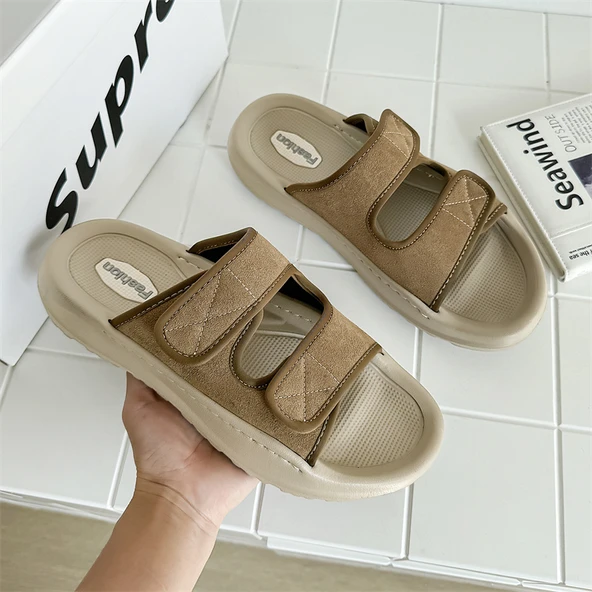Unisex Yazlık Plaj Sandalet Terlik - Kaymaz ve Yumuşak Tabanlı (Beyaz)
