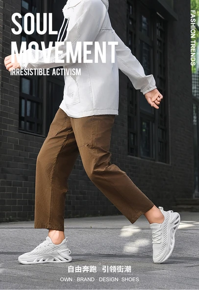 Unisex Örgü Spor Ayakkabı (Beyaz - Gri) - Resim 11