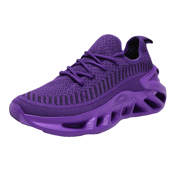 Unisex Örgü Spor Ayakkabı (Beyaz - Gri) - Resim 9