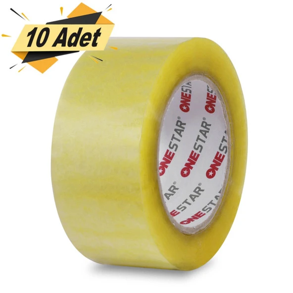 Onestar Koli Bandı 45 mm x 100 Mt Şeffaf Güçlü Yapışkanlı Kopmayan Bant (10 ADET)