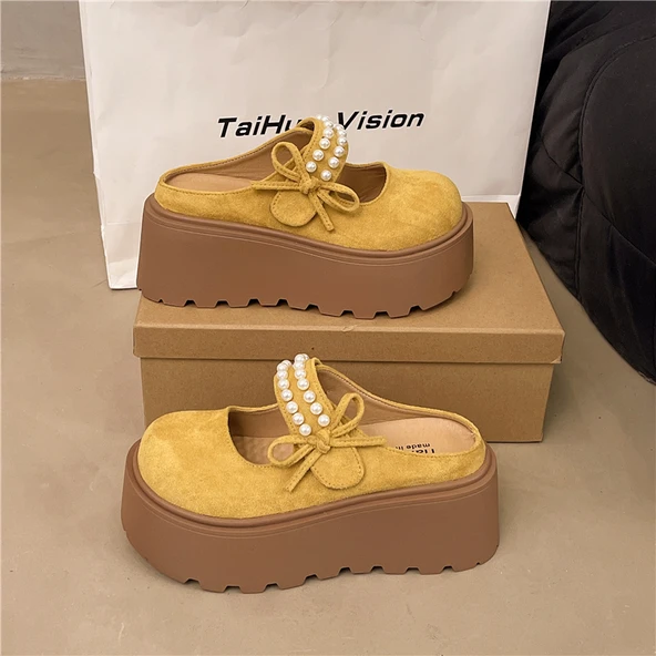 Kadın Platform Loafer Terlik (Sarı)