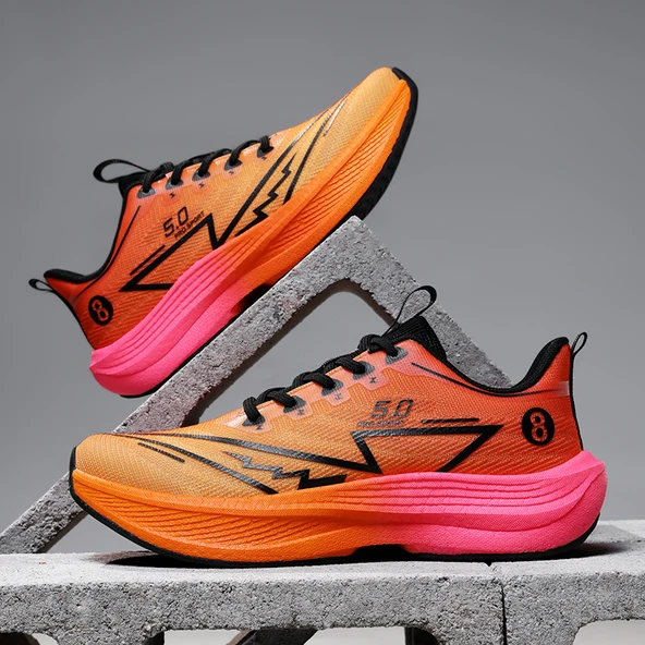 Unisex Karbon Plakalı Spor Ayakkabı (Çakmaktaşı)