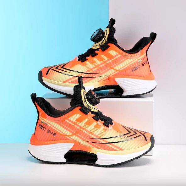 Unisex Çocuk Spor Ayakkabı (Siyah - Turuncu)