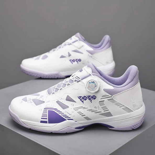 Unisex Badminton Ayakkabısı (Beyaz - Mor)