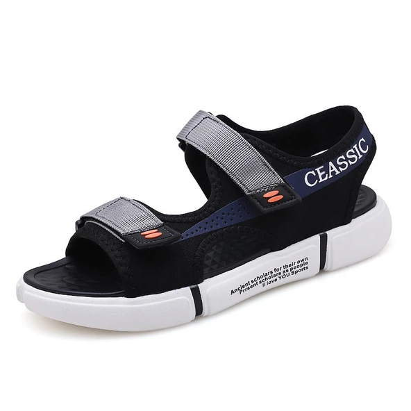 Erkek Günlük Sandalet (Siyah - Gri)