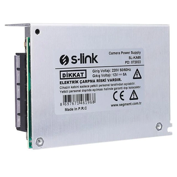 S-Link SL-KA65 12 Volt 5 Amper 65 Watt Metal Kasa Adapatör - 4
