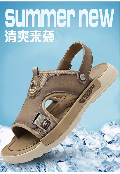 Erkek Plaj Sandalet (Siyah) - Resim 11