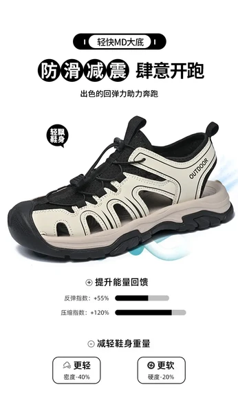 Erkek Plaj Sandalet (Yeşil) - Resim 9