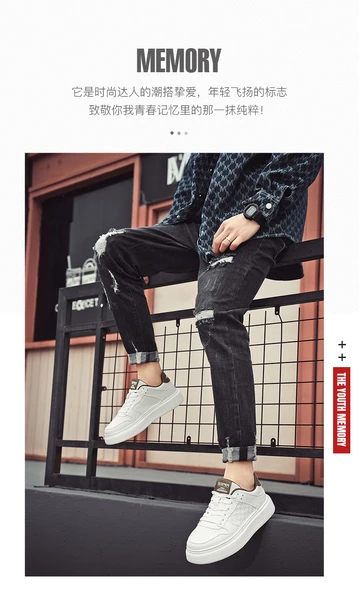 Erkek Günlük Moda Spor Ayakkabı (Bej - Yeşil-2) - Resim 10