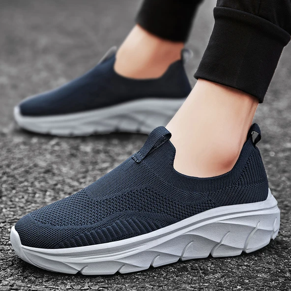 Unisex Günlük Slip-On Spor Ayakkabı (Siyah - Gri)