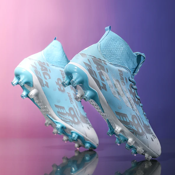 Unisex Yüksek Bilekli Krampon Futbol Ayakkabısı (Ay Işığı-1)