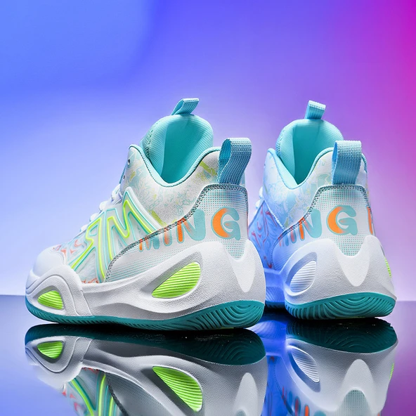 Unisex Çocuk Basketbol Ayakkabısı (Beyaz-1) - 7
