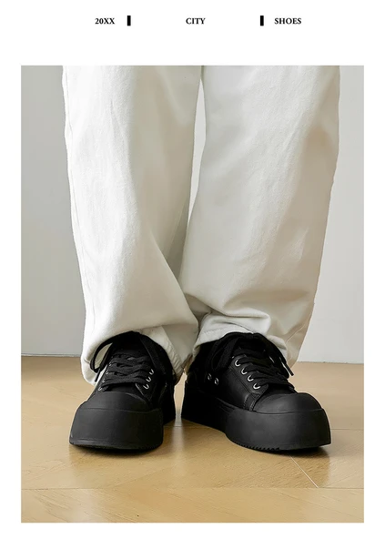 Unisex Kalın Taban Spor Ayakkabı (Siyah-1) - 10