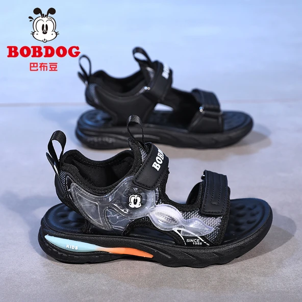 Unisex Çocuk Yazlık Sandalet (Siyah - Gri)