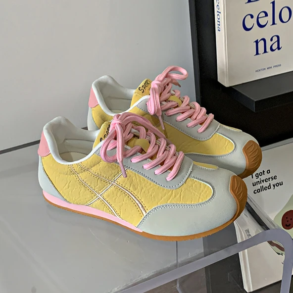 Kadın Günlük Retro Spor Ayakkabı (Sarı)