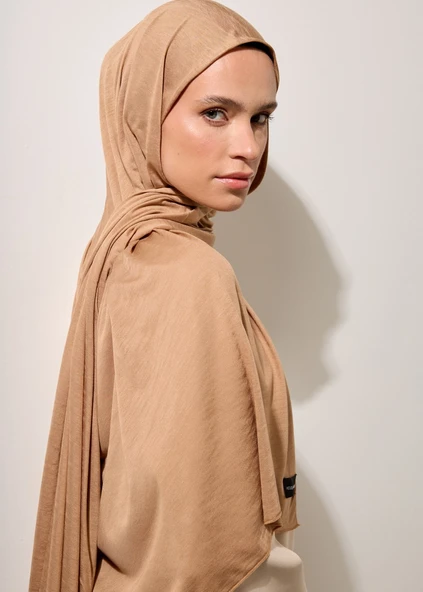 Tesettür Şal - Camel - Resim 3