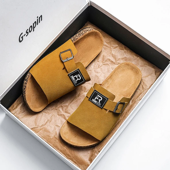 Erkek Terlik Sandalet (Sarı) - Resim 8