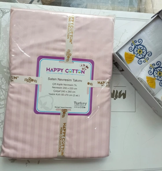 %100 PAMUK SATEN ÇİFT KİŞİLİK NEVRESİM TAKIMI - 3