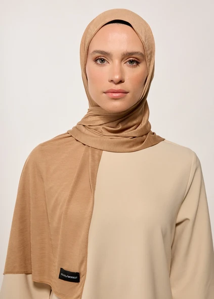 Tesettür Şal - Camel - Resim 4