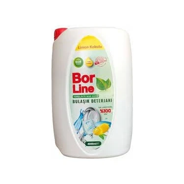 BORLINE 100 Yerli Üretim 4000ml Sıvı Bulaşık Deterjanı Limon Kokulu